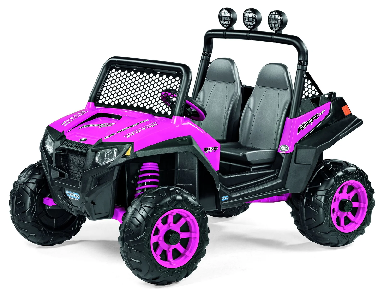 12V Battery-Powered Polaris Ranger RZR 900 Ride-On Toy in Red or Pink - Image 7