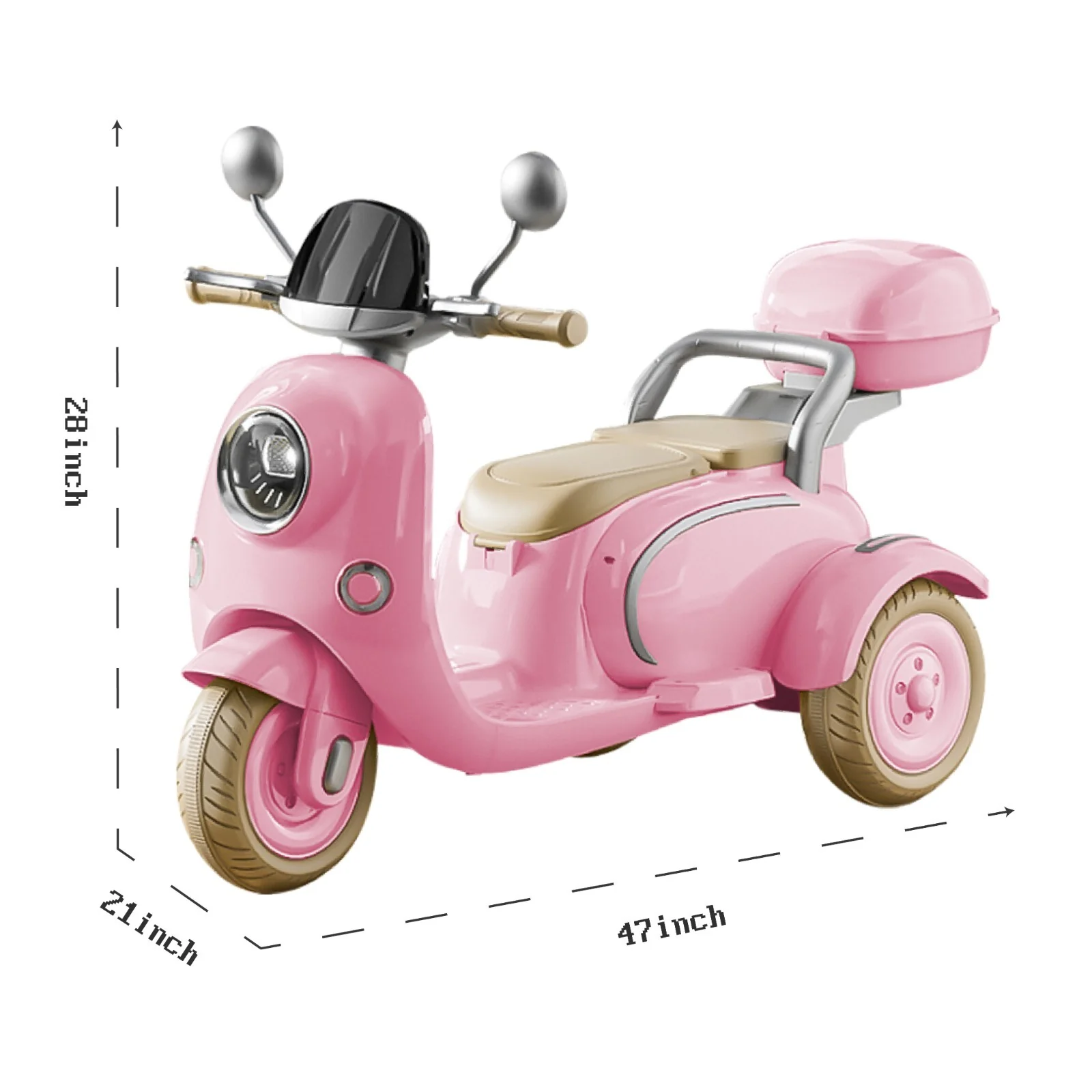 12V Pink Electric Ride-On Motorcycle for Girls with Battery and LED Lights - Image 6
