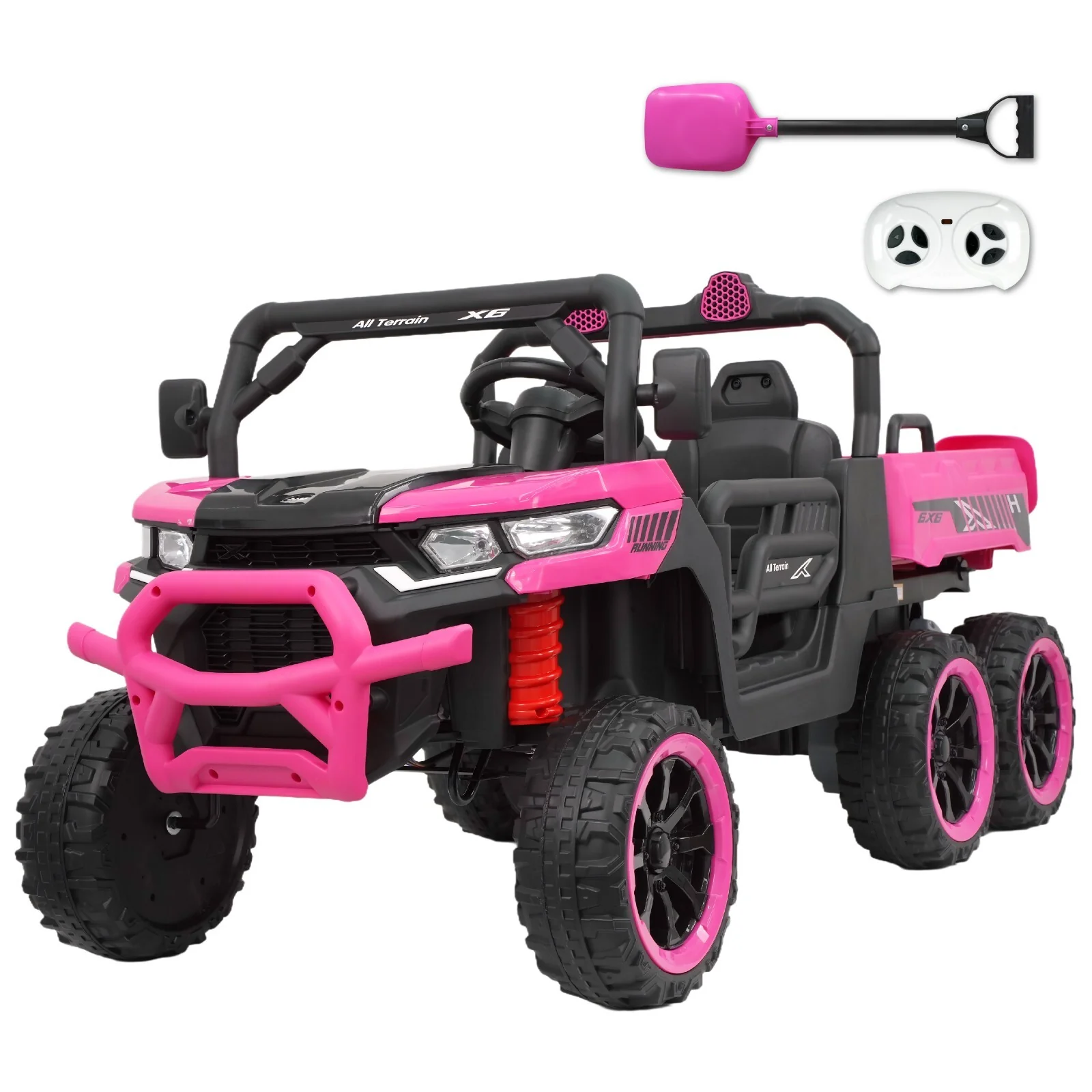 24V Pink Electric 2-Seater Kids Ride-On Truck with Remote Control and Power Wheels - Image 8