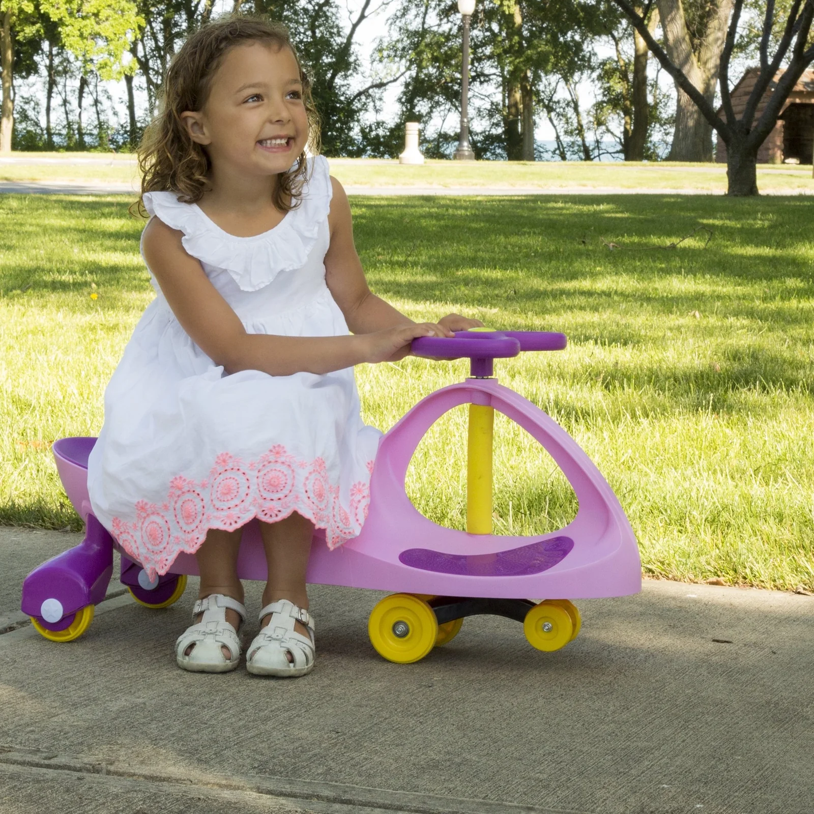 Pink and Purple Wiggle Ride-On Car Toy for Kids to Develop Motor Skills - Image 2