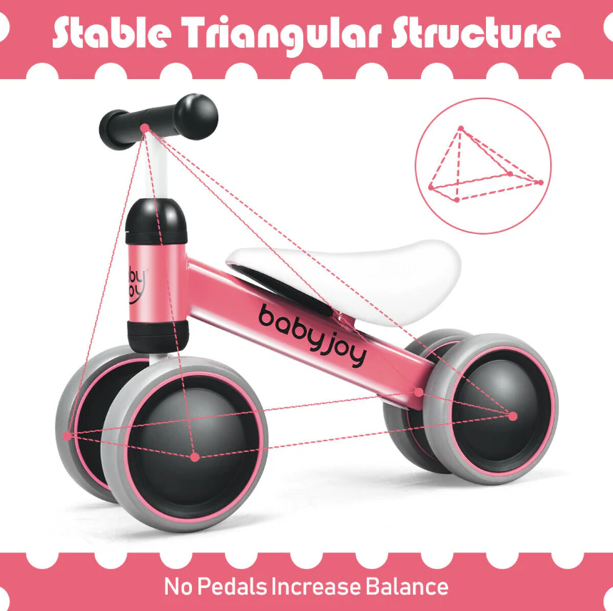 Pink Children's Balance Bike - No Pedals, Perfect for Toddlers to Learn and Play - Image 8