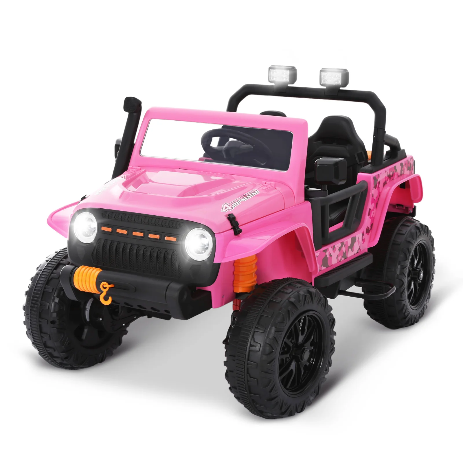 24V Pink Electric Kids Ride-On Jeep Car Toy with Remote Control Battery Powered