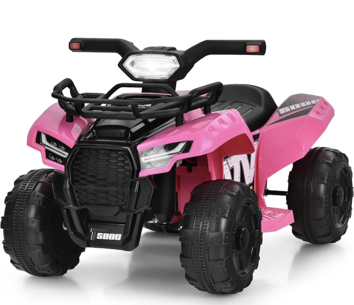 Pink Electric Kids ATV Ride-On Car with LED Lights and MP3 Player - Image 7
