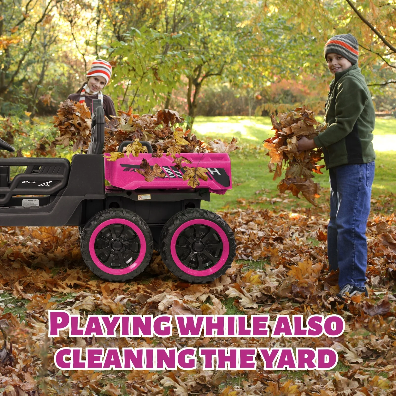 24V Pink 2-Seater Kids Electric 4WD Dump Truck Ride-On Car with Parental Remote Control - Image 6