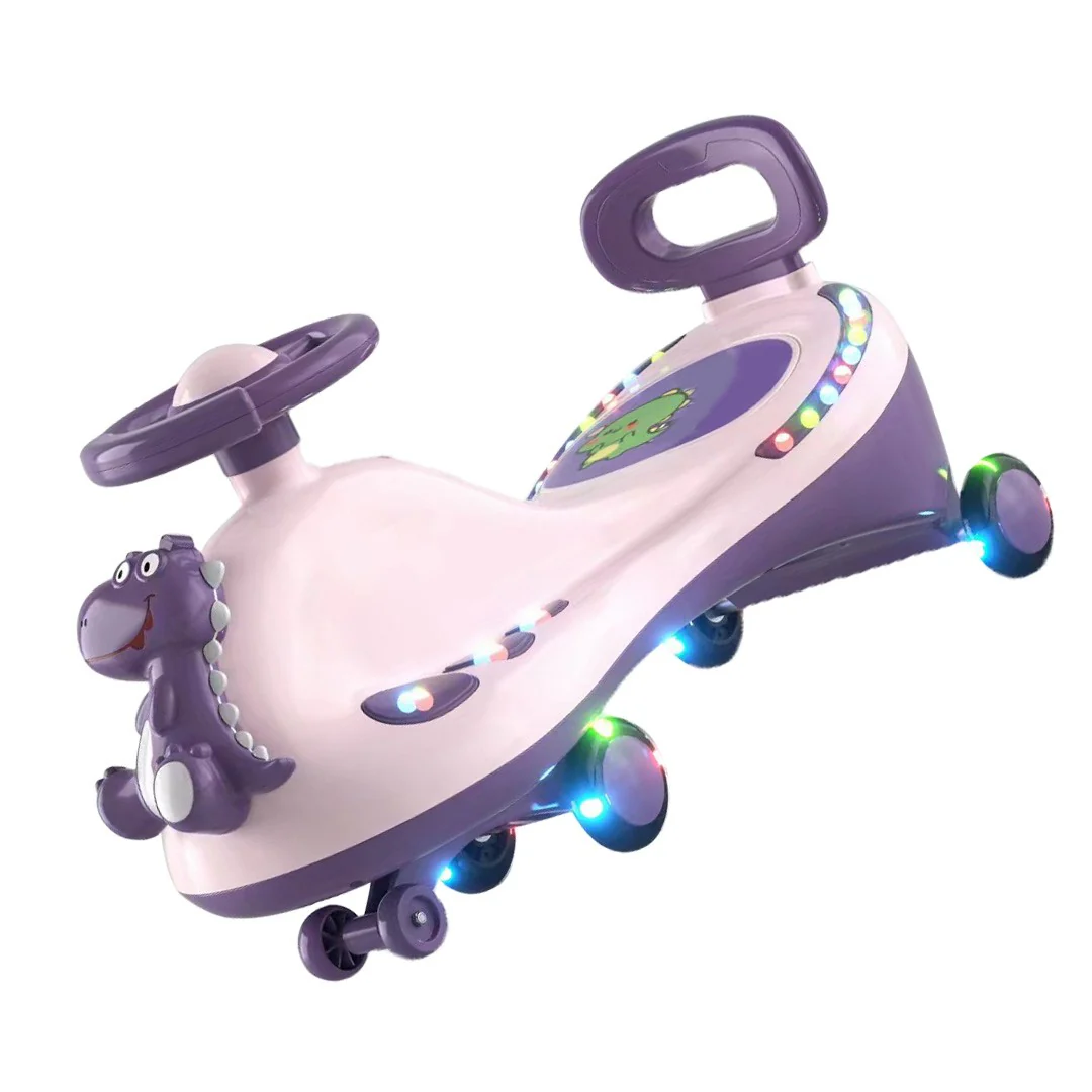 Pink Wiggle Car with Universal Wheels, Quiet Music, and Light Effects for Outdoor Riding - Image 7