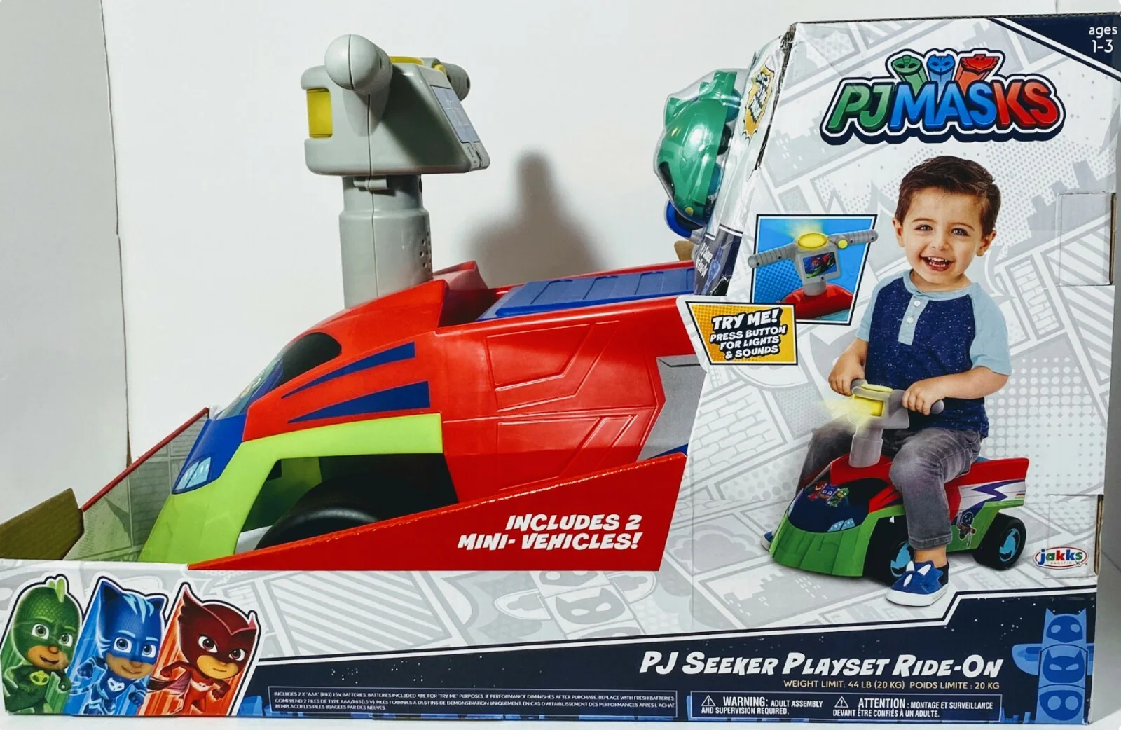 Seeker Ride-On Toy with Masks, 2 Mini Vehicles, and Sounds for Kids Ages 1-3 Years - Image 2