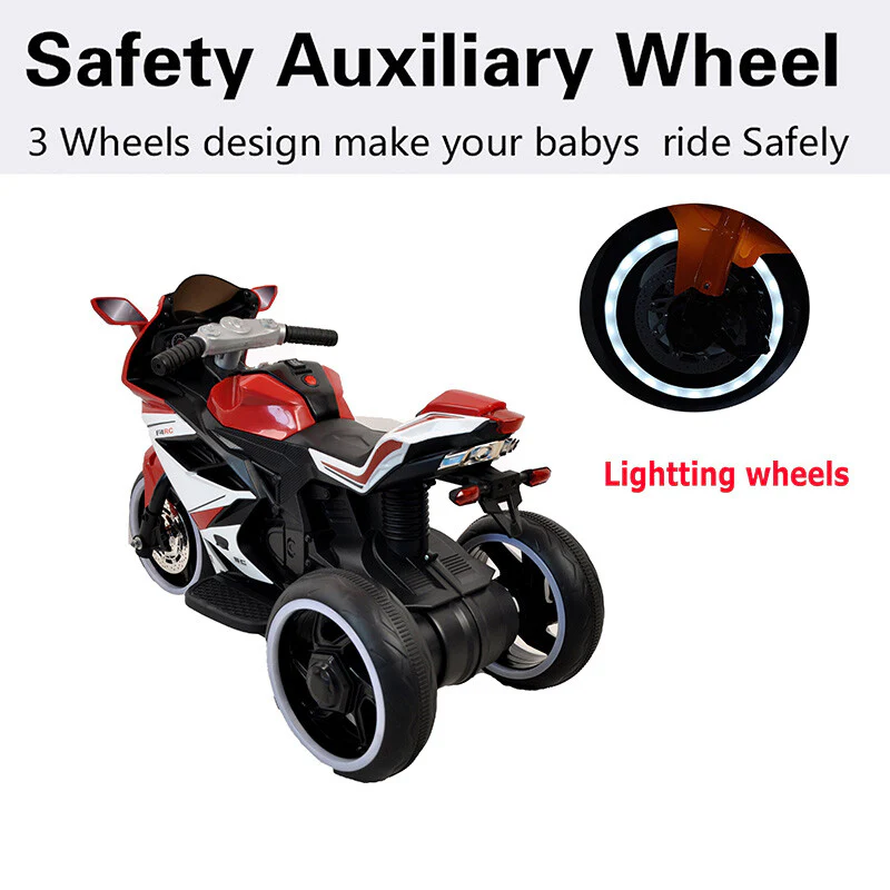 6V Red Plastic Electric Motorcycle for Kids Toy Car - Image 11