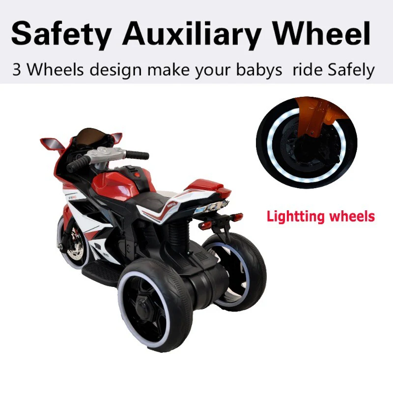 Red 6V Plastic Electric Kids Motorcycle and Car Toy - Image 8