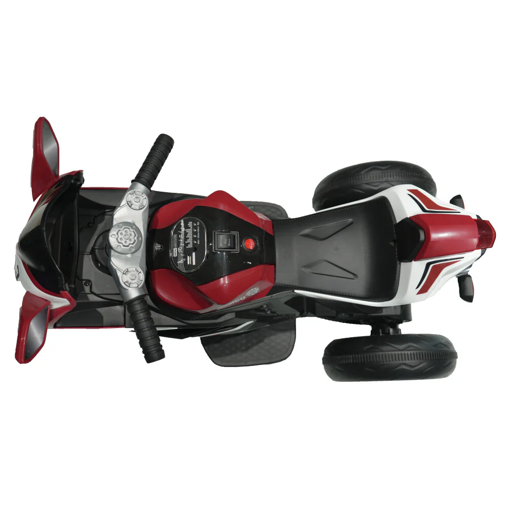 6V Red Plastic Electric Ride-On Motorcycle Toy for Kids - Image 5