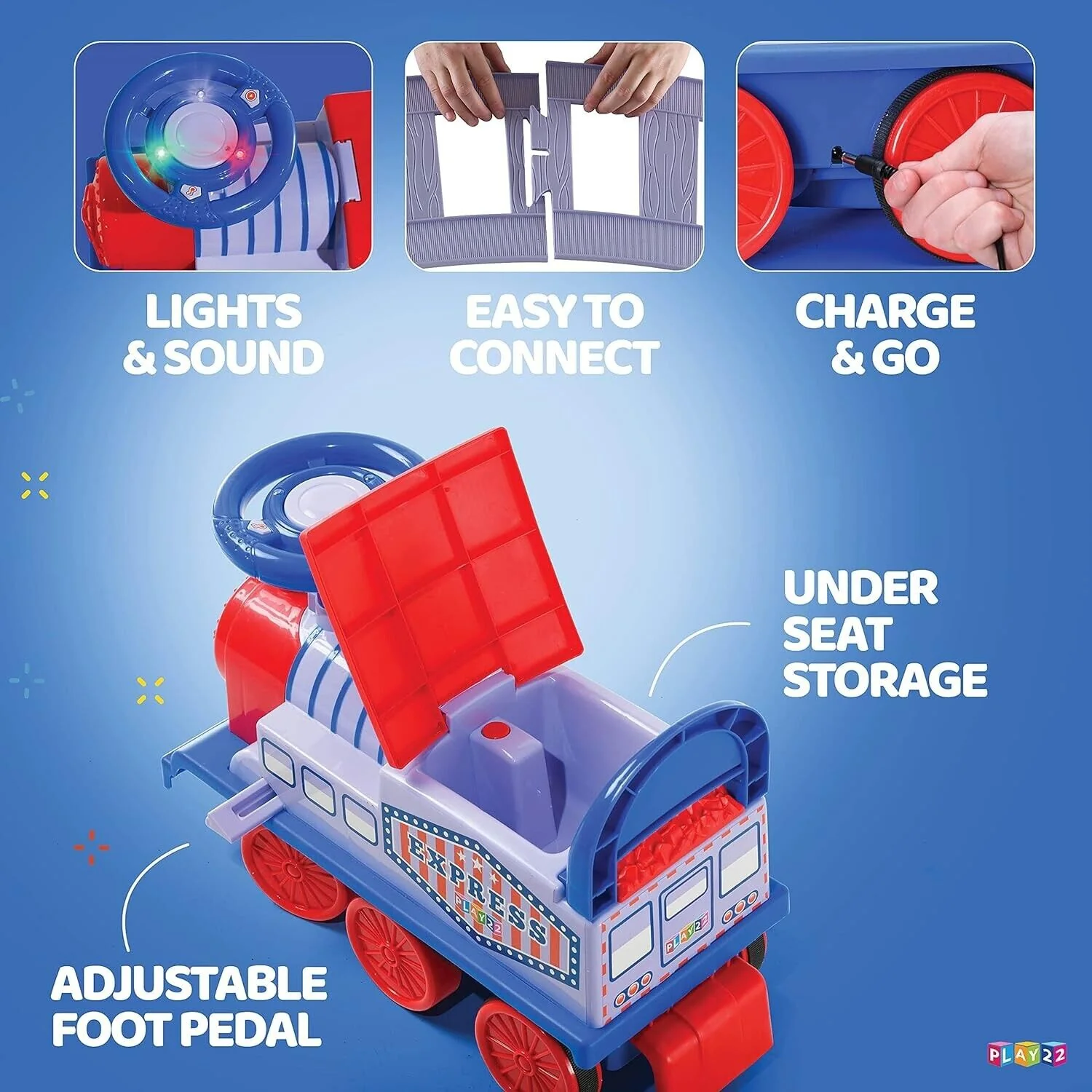 Play22 Electric Ride On Train Set with Tracks - Interactive Toy Train for Kids - Image 3