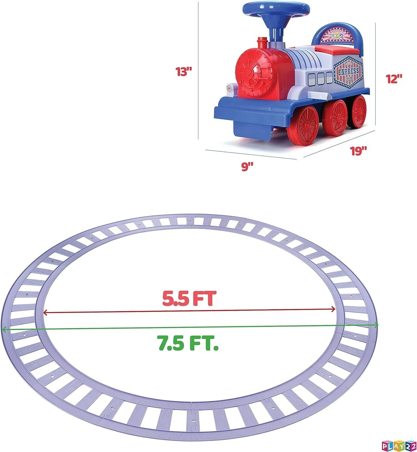 Play22 Electric Ride On Train Set with Tracks - Interactive Toy Train for Kids - Image 6