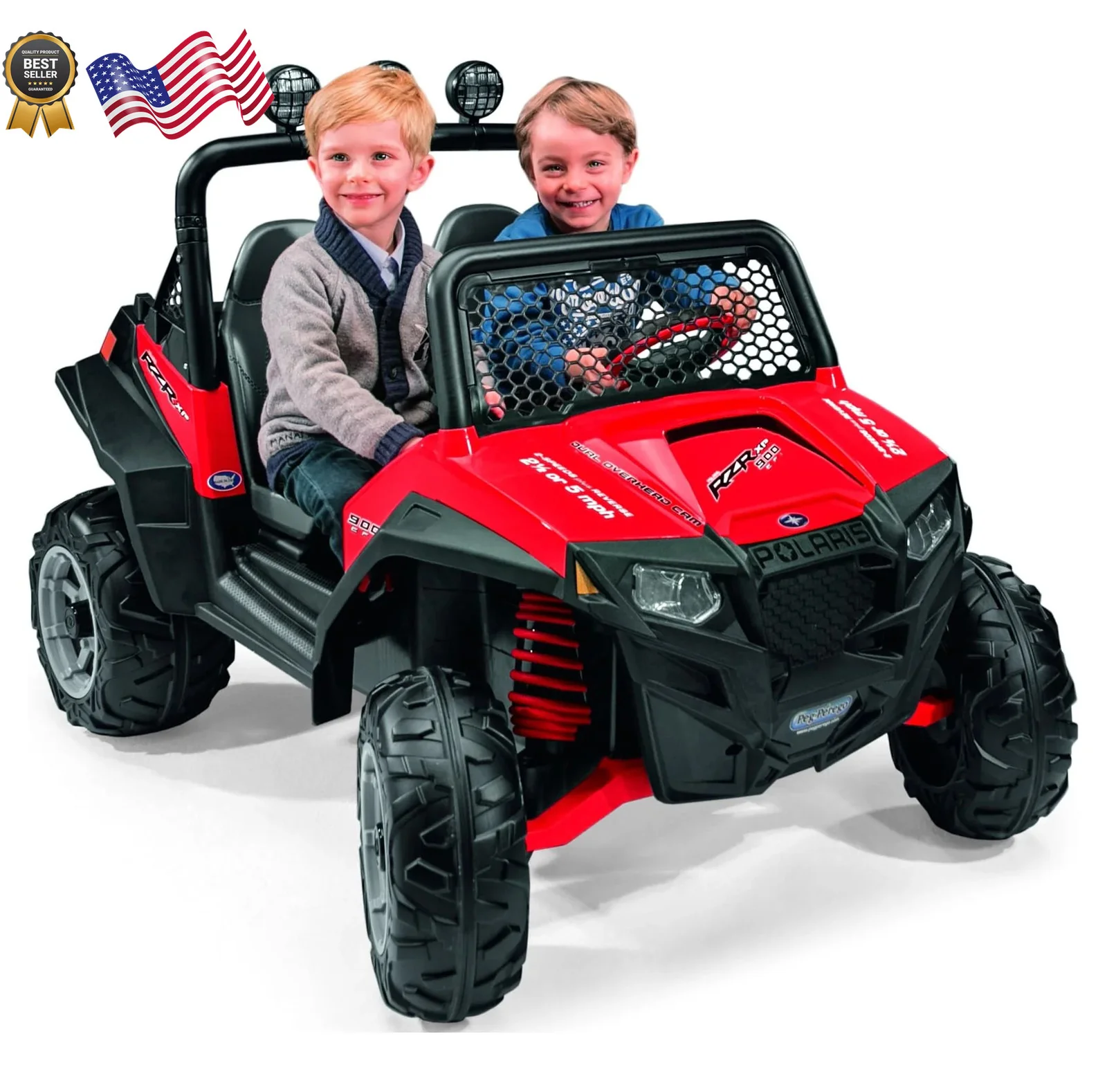 12-Volt Battery-Powered Red Ride-On Polaris Ranger RZR 900 Toy Vehicle - Image 11