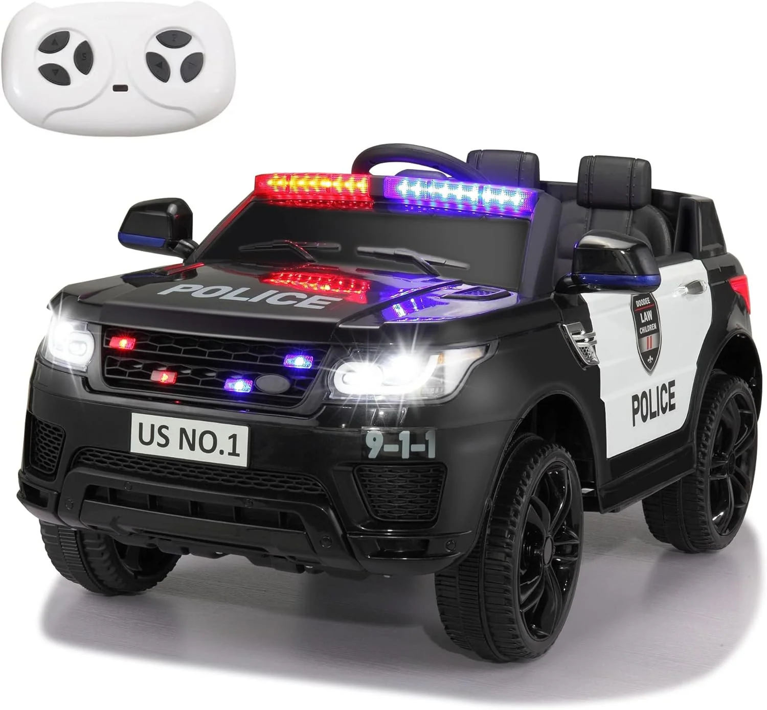 12V Electric Police Ride-On Car for Kids Battery Powered Toy Vehicle - Image 10