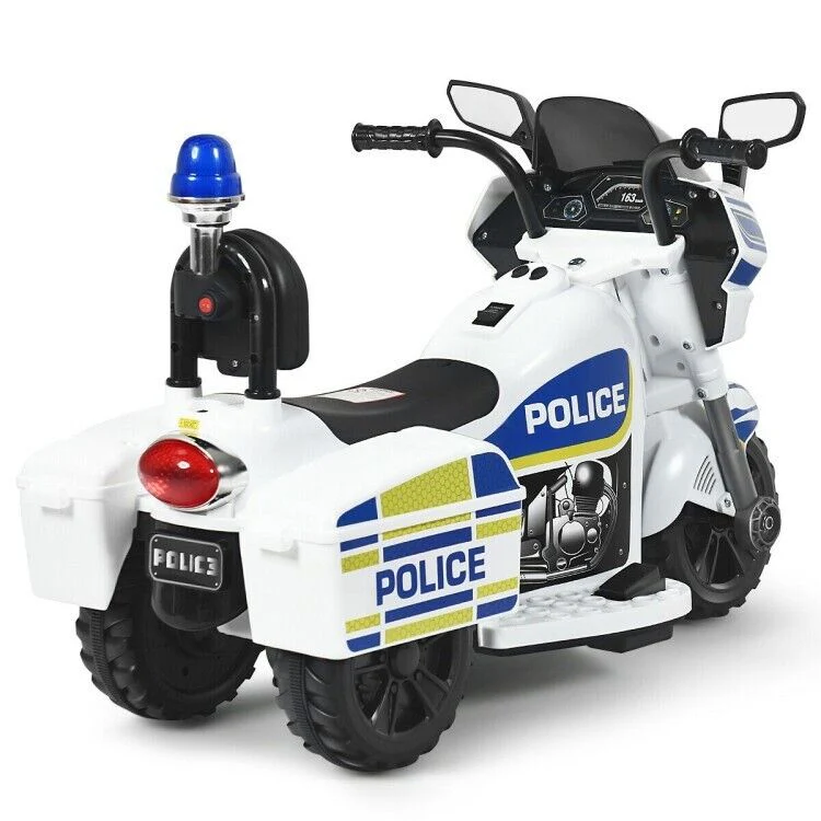 Police Motorcycle Trike for Kids with Flashing Siren - 3-Wheel Ride-On Toy for Children - Image 13