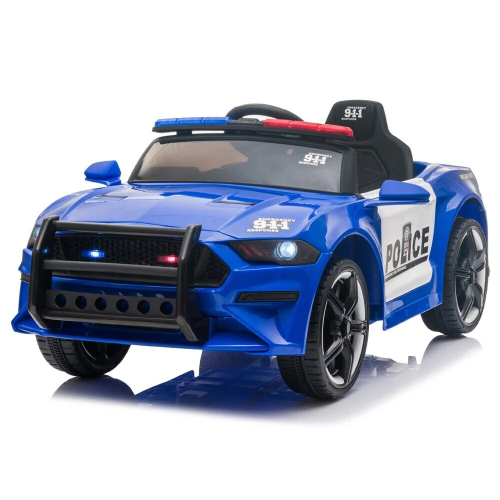 Police Sports Car 12V Ride-On with Remote Control, Lights, and Siren for Kids - Image 4