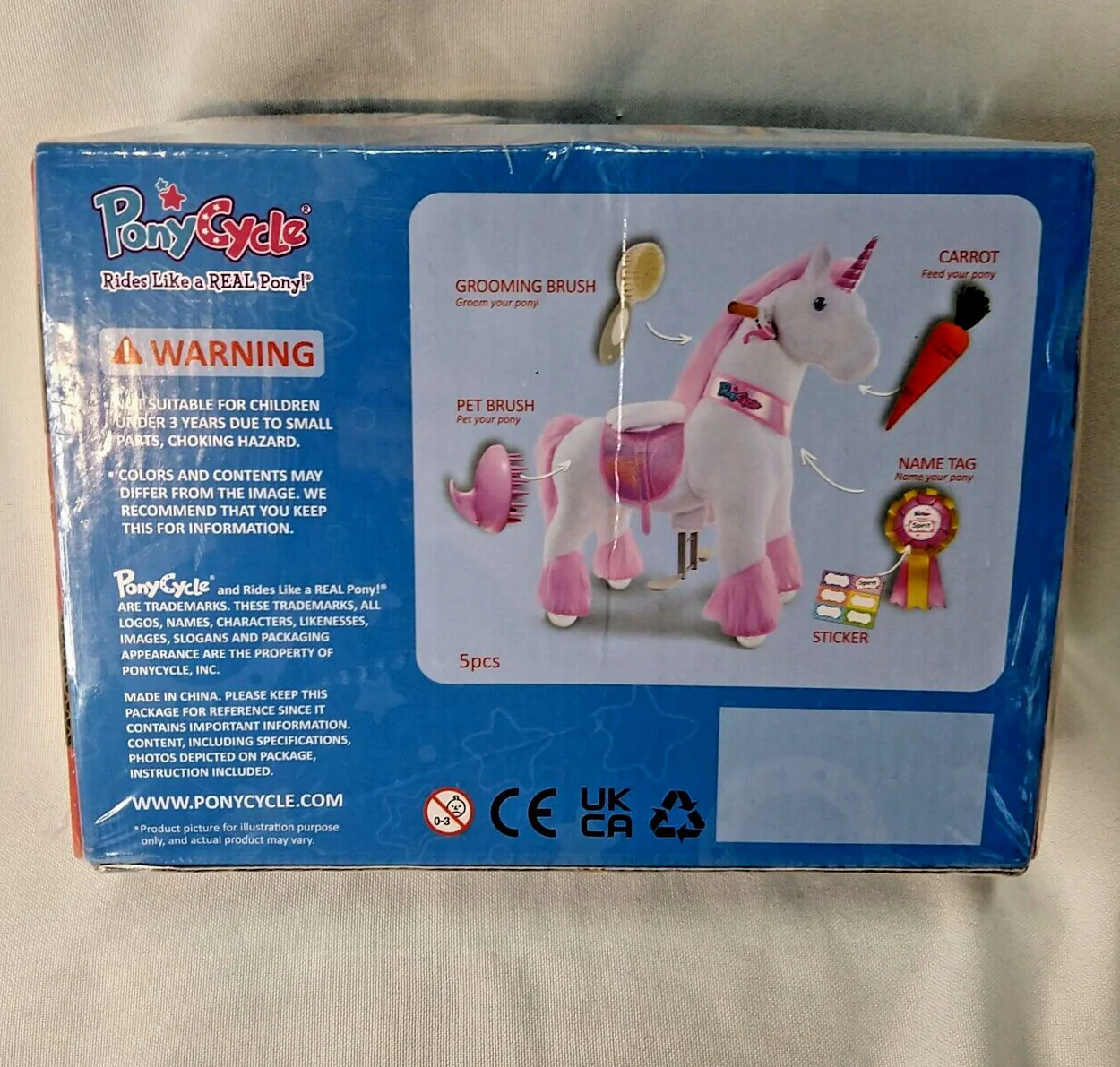 Pony Cycle Ride-On Horse with Feed and Care Accessory Set - Image 3