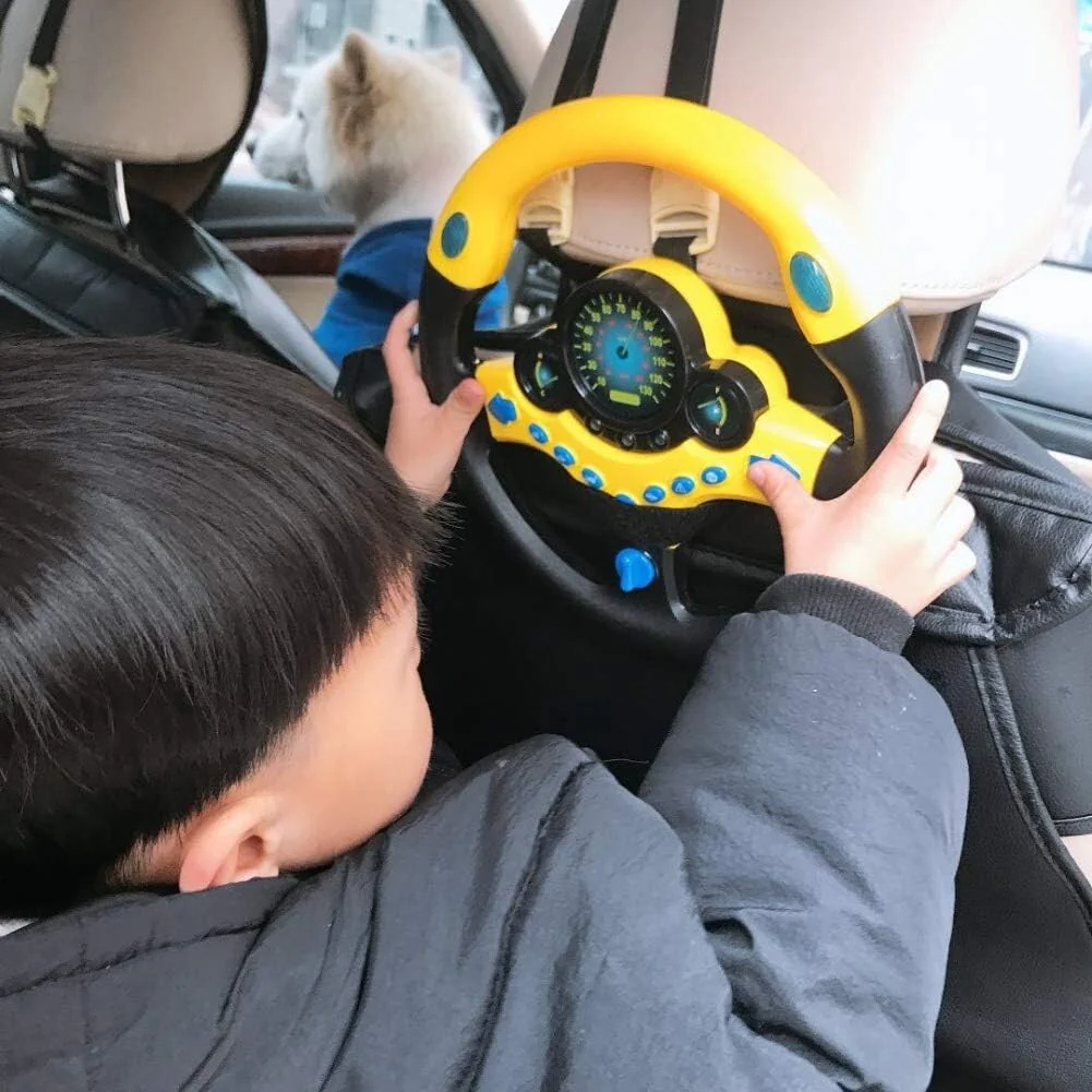 Portable Simulated Driving Steering Wheel Toy for Educational Play and Imaginative Fun - Image 4