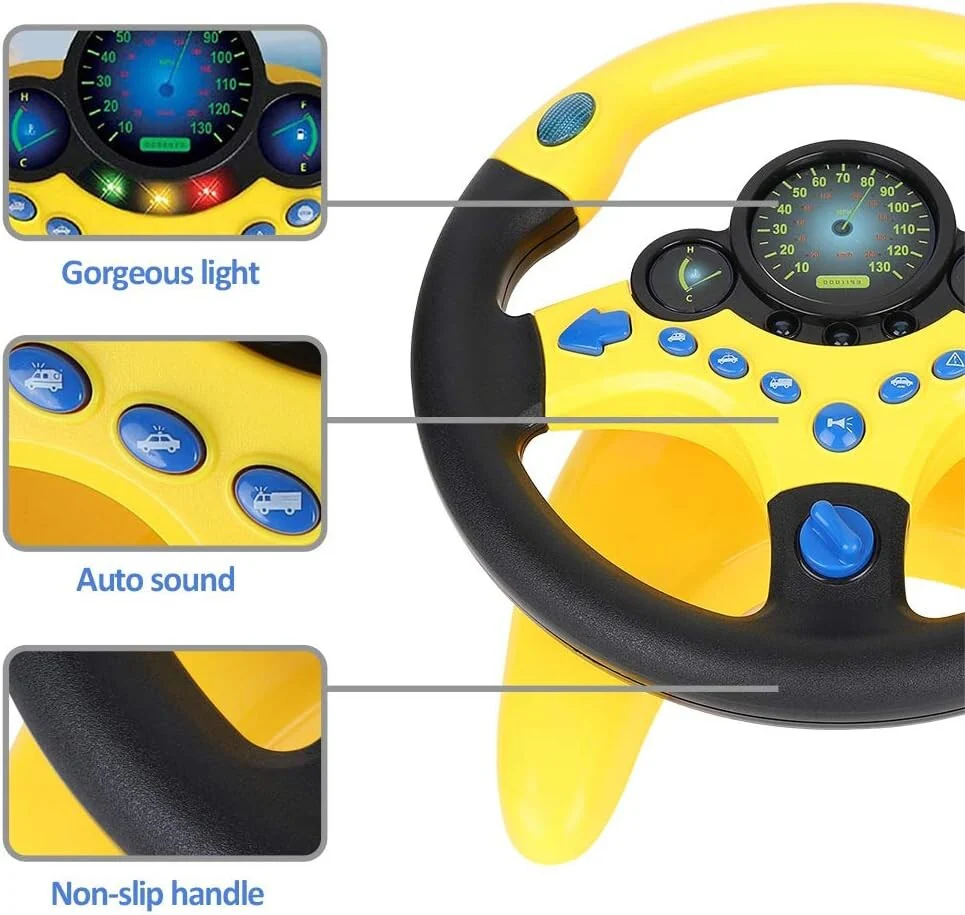 Portable Simulated Driving Steering Wheel Toy for Educational Play and Imaginative Fun - Image 8