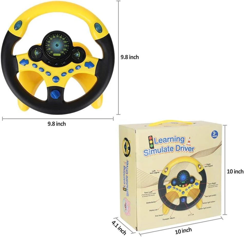 Portable Simulated Driving Steering Wheel Toy for Educational Play and Imaginative Fun - Image 9