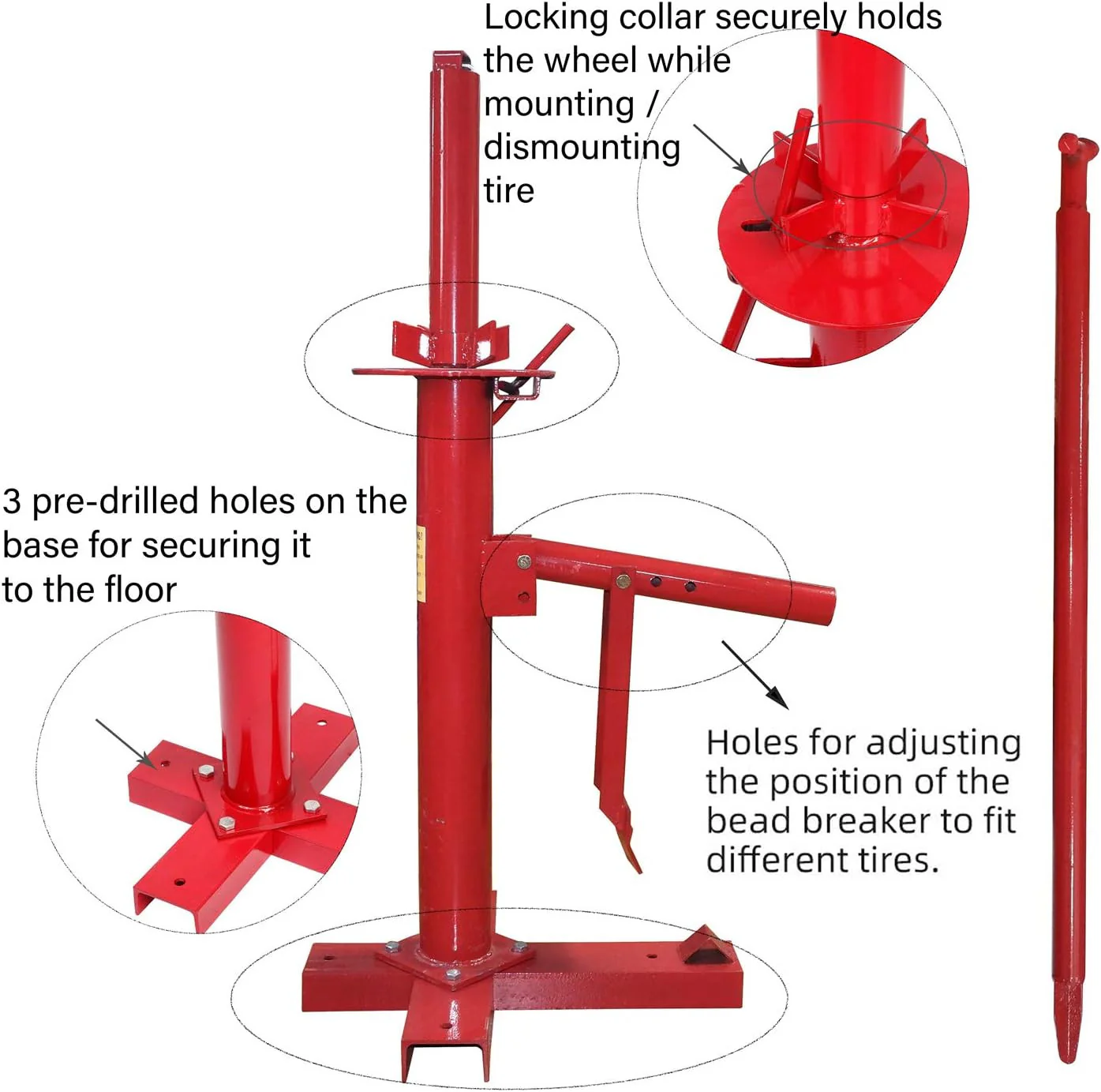 Portable Manual Tire Changer Machine for Car, Truck, and Motorcycle with Bead Breaker - Image 4