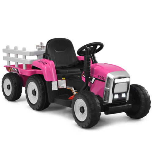 Power Up Your Child's Playtime with the Large Capacity Battery-Powered Ride-On Tractor and Trailer Set from Topbuy - Image 2