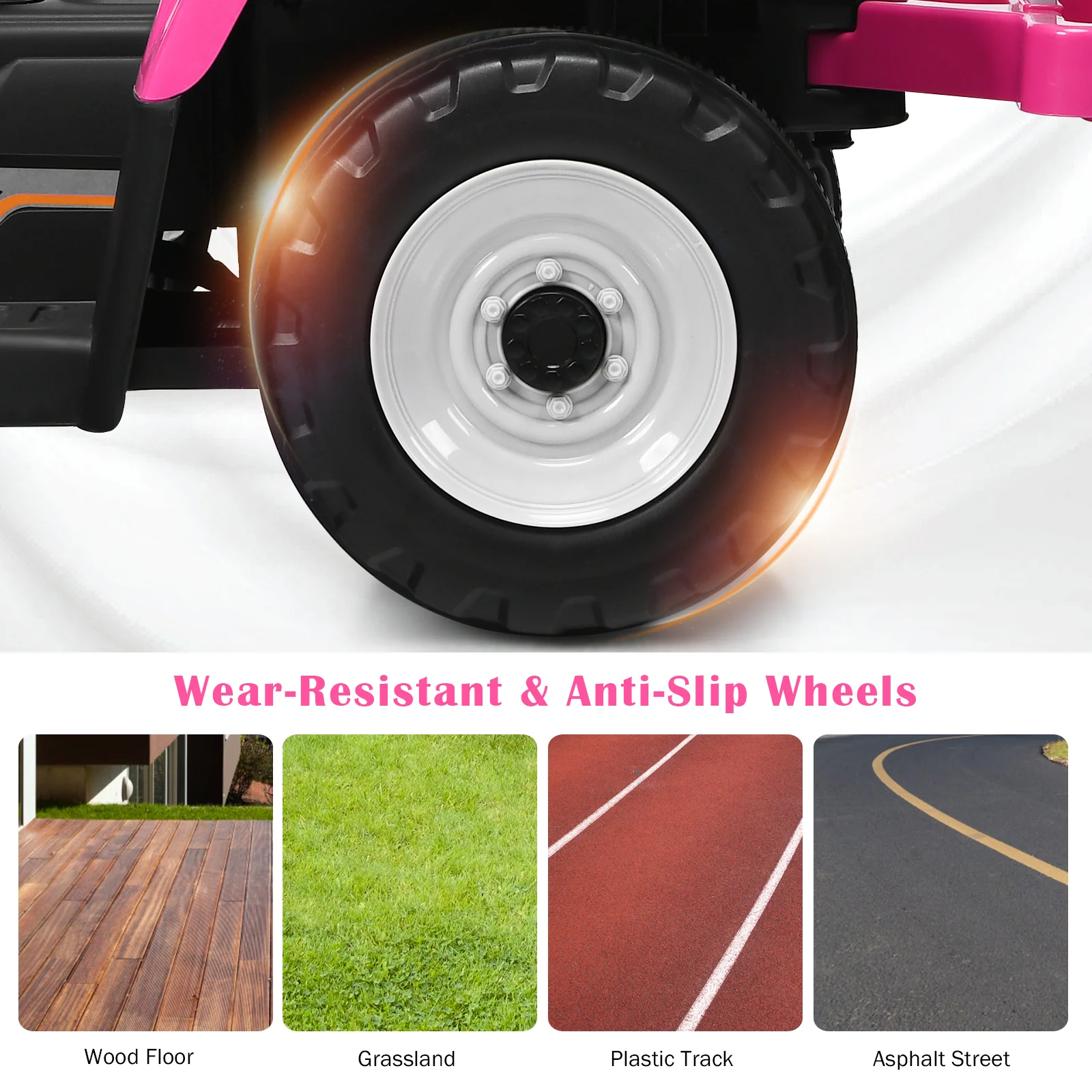 Power Up Your Child's Playtime with the Large Capacity Battery-Powered Ride-On Tractor and Trailer Set from Topbuy - Image 23