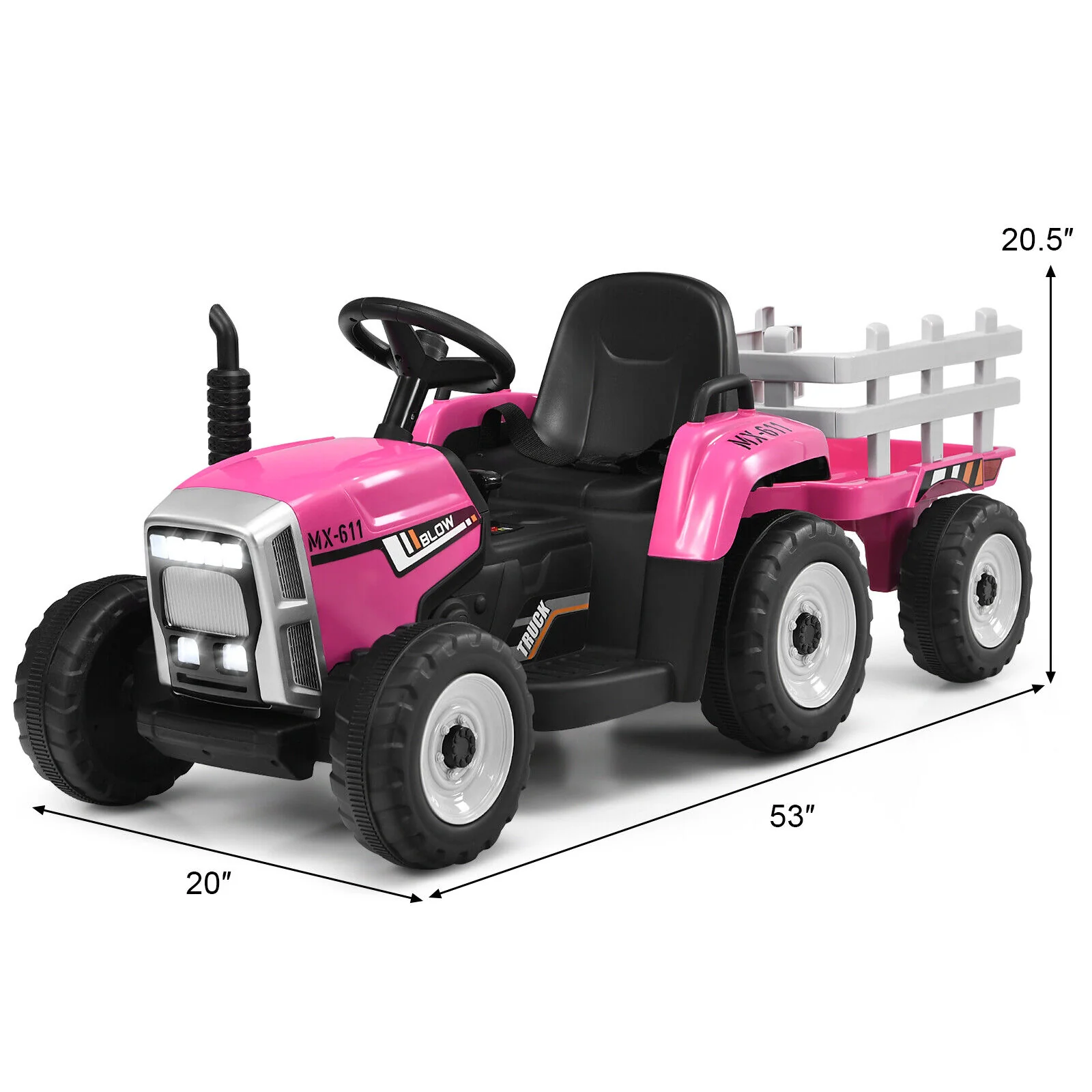 Power Up Your Child's Playtime with the Large Capacity Battery-Powered Ride-On Tractor and Trailer Set from Topbuy - Image 7