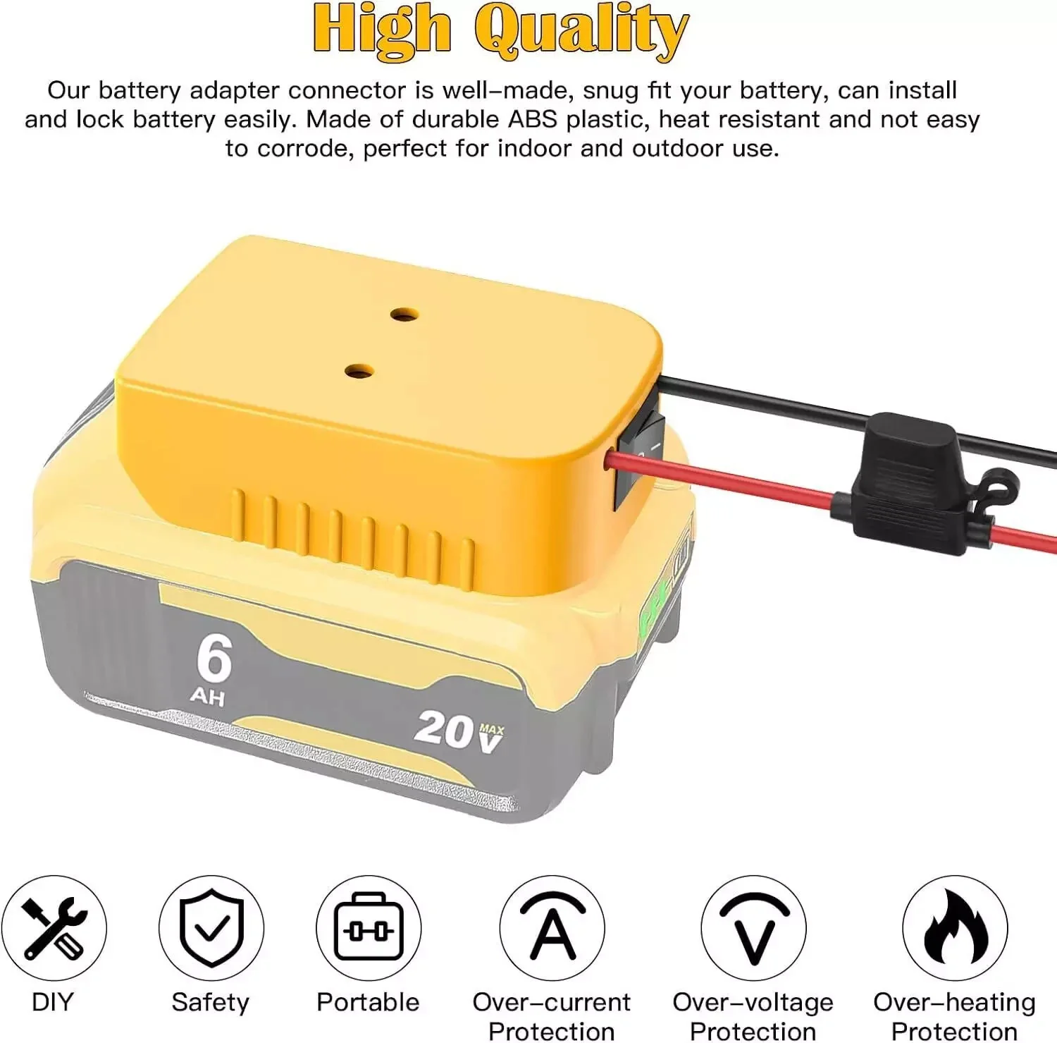 18V-20V Battery Converter and Wheel Adapter Kit Compatible with Dewalt Tools - Image 4