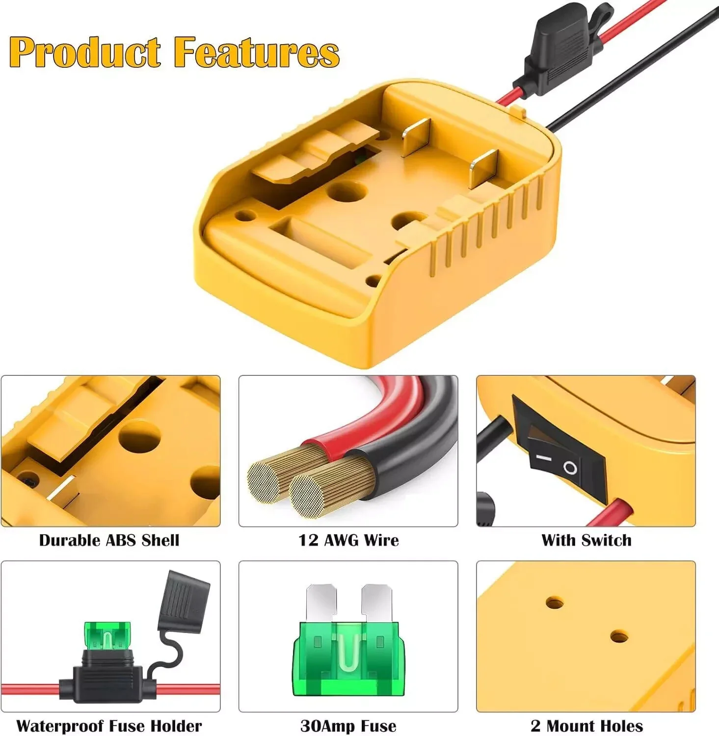 18V-20V Battery Converter and Wheel Adapter Kit Compatible with Dewalt Tools - Image 5
