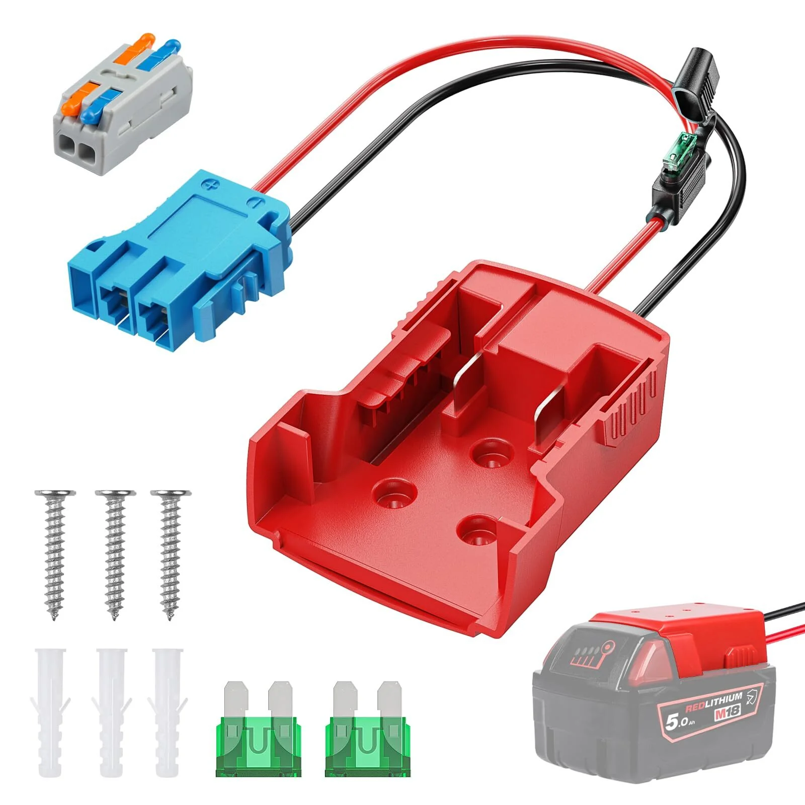 Milwaukee M18 Battery Adapter for Peg Perego and Power Wheels Ride-On Vehicles