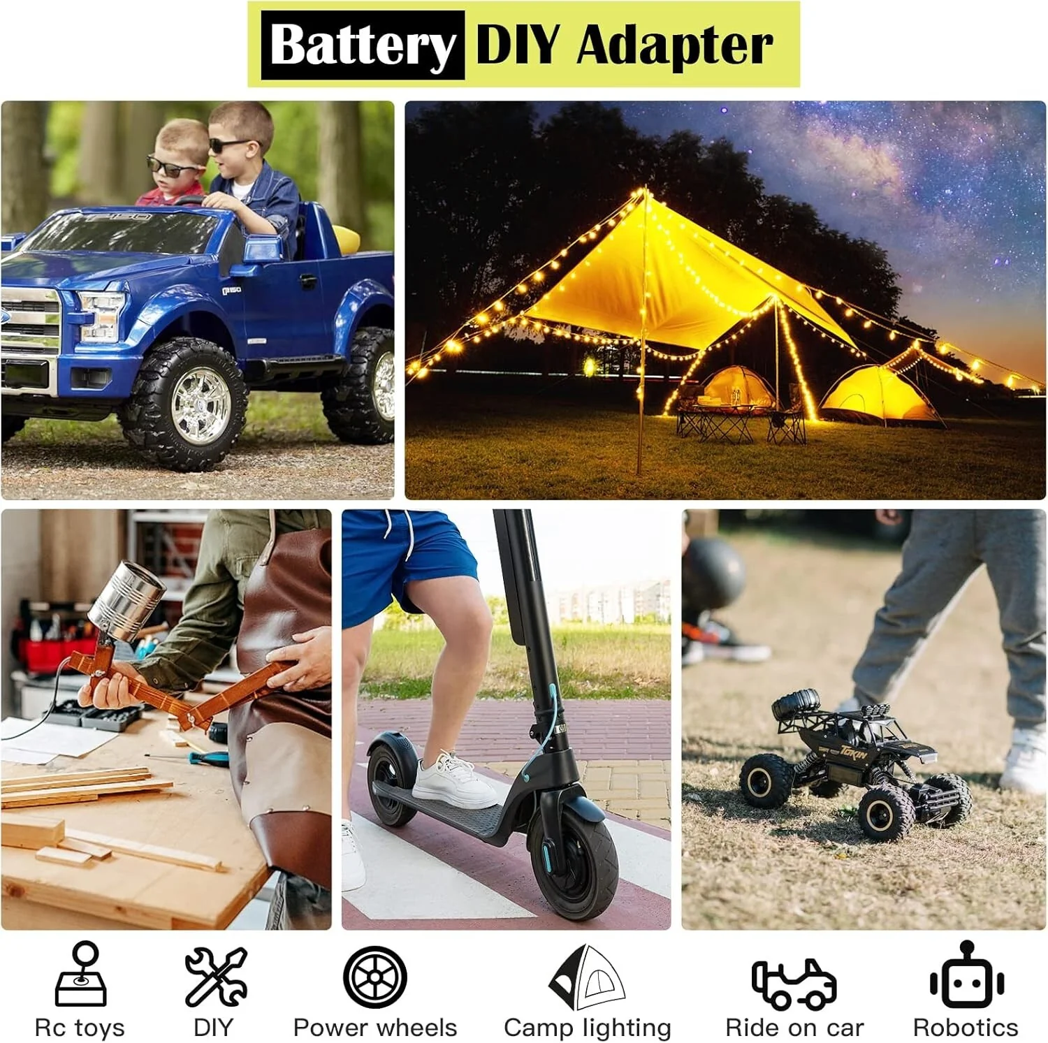 18V Battery Conversion Kit with Wheel Adapter for RC Power Wheels Toys - Image 4