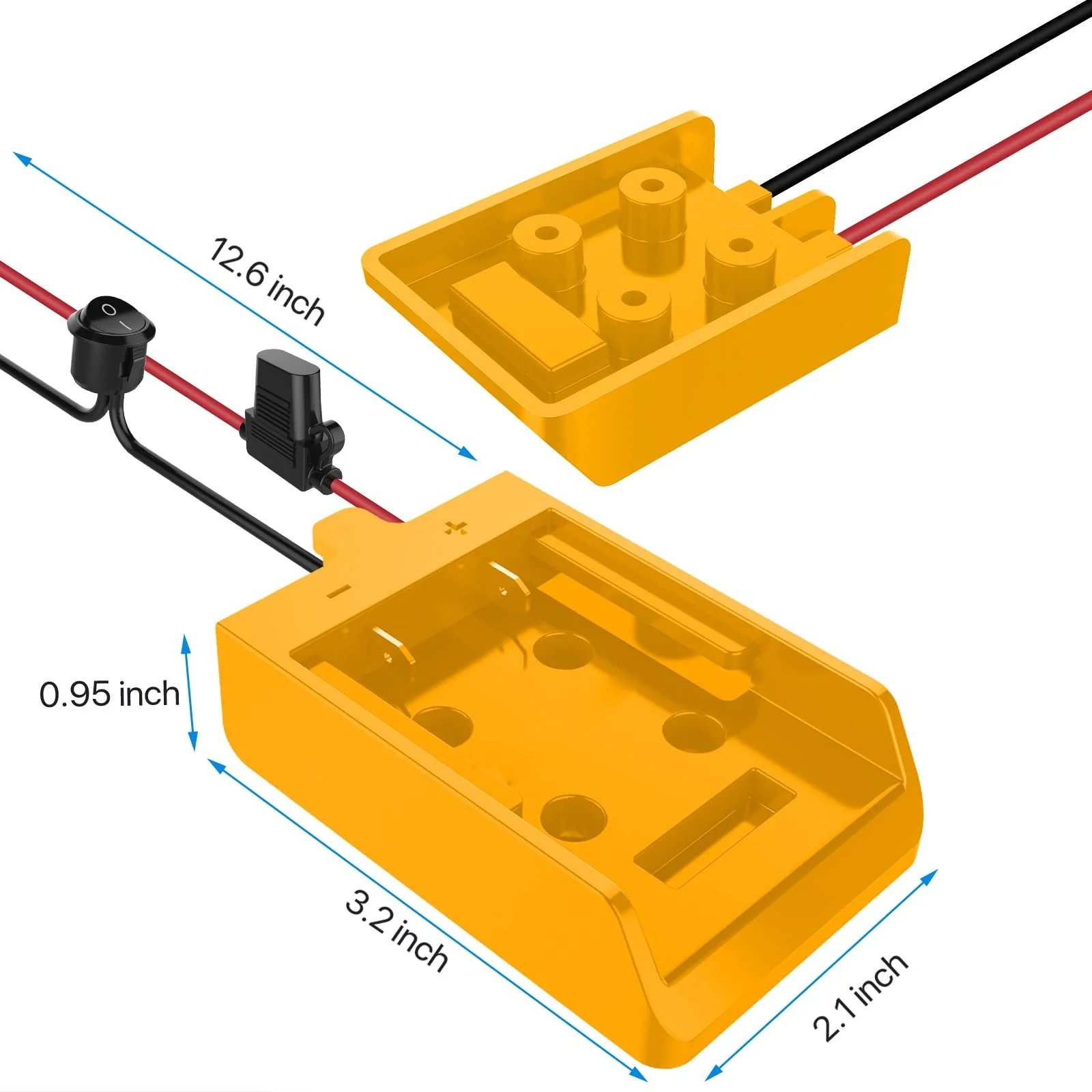 Power Wheel Adapter with Fuse and Switch Secure Battery Adapter for 20V Lithium Battery - Image 5