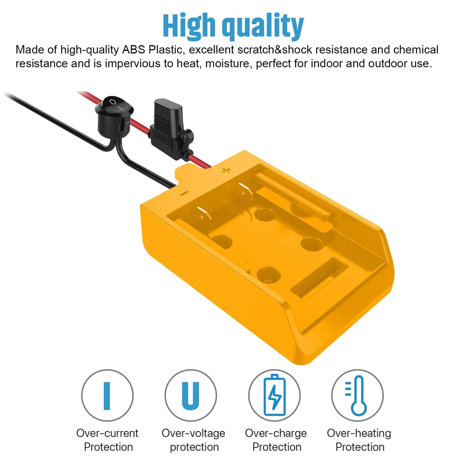 Power Wheel Adapter with Fuse and Switch Secure Battery Adapter for 20V Lithium Battery - Image 7