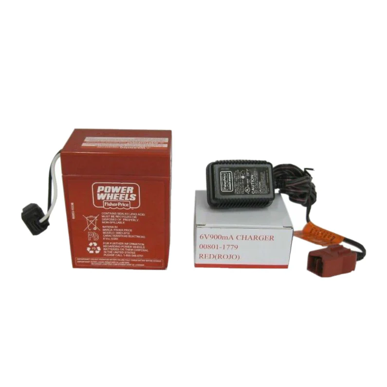 Fisher Price Genuine 6V Red Rechargeable Battery and Charger Combo for Power Wheels