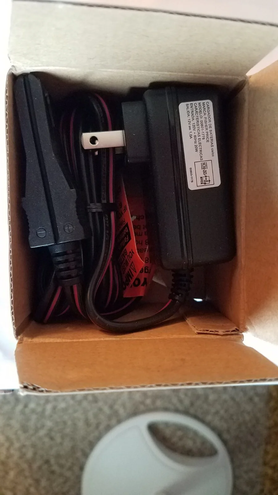 12V Grey Power Wheels Battery and Charger Genuine Fisher Model 00801-1778
