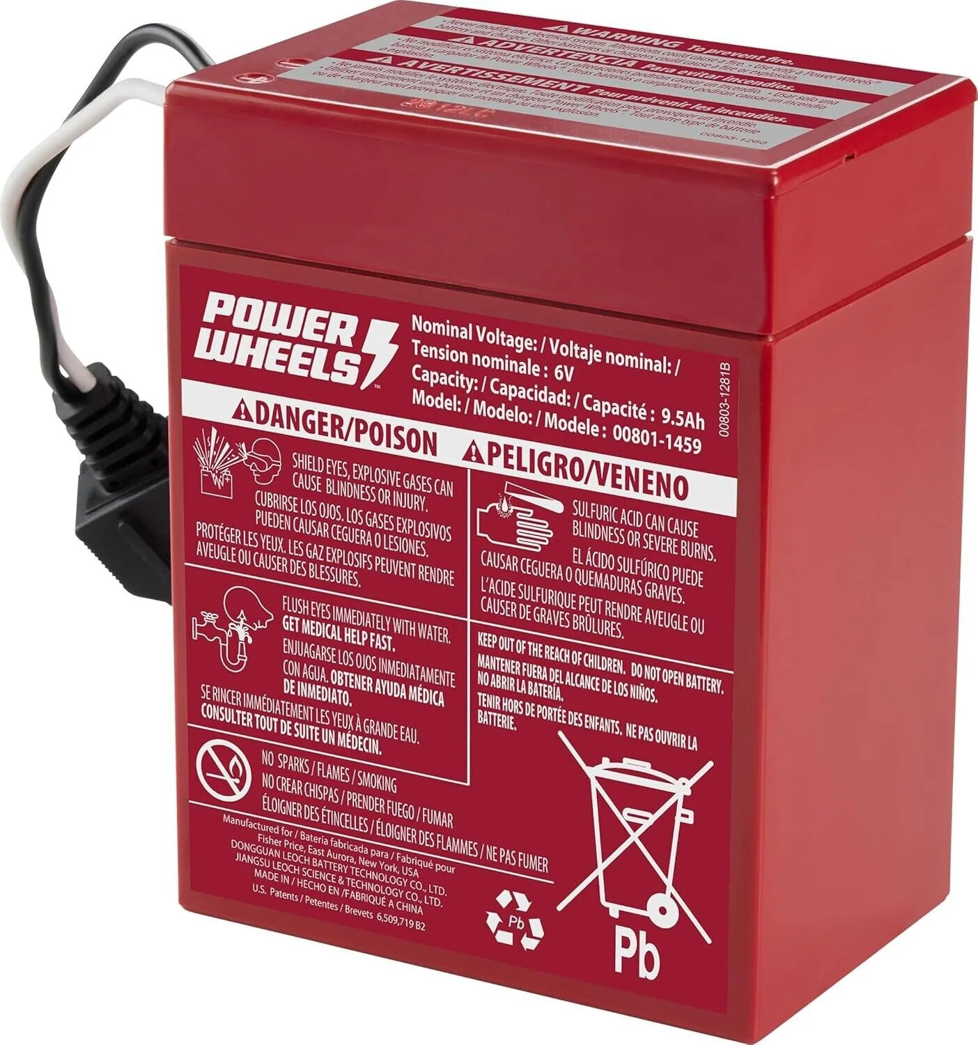 6-Volt Red Rechargeable Replacement Battery for Power Wheels