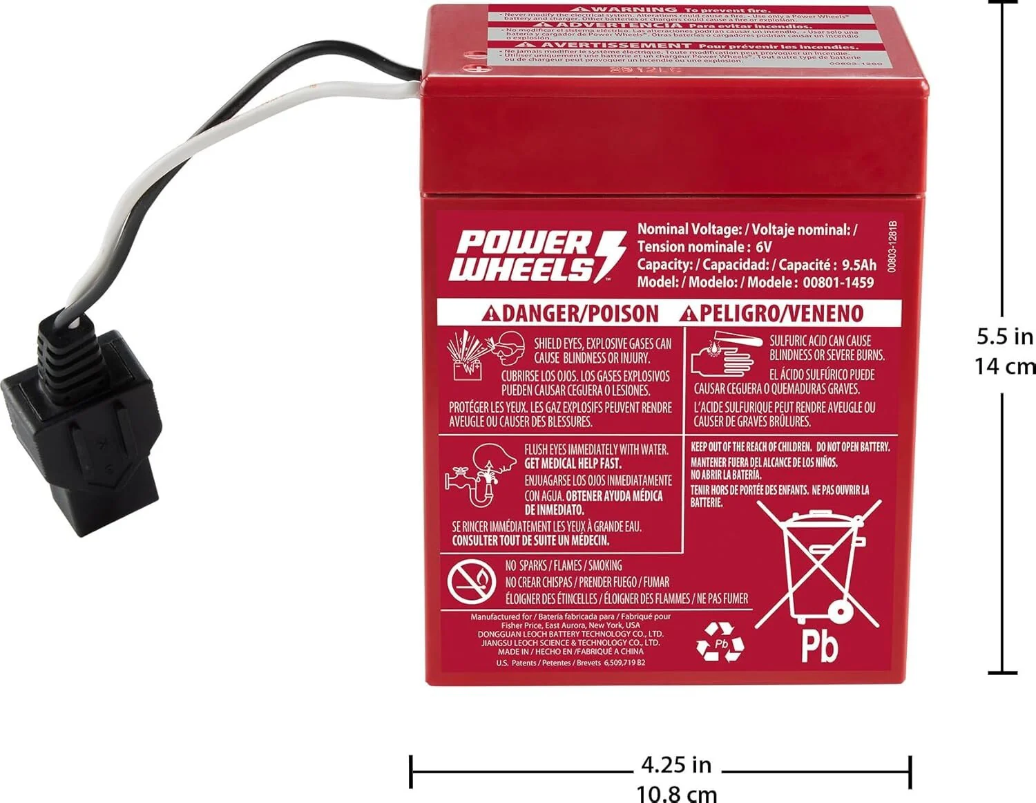 6-Volt Red Rechargeable Replacement Battery for Power Wheels - Image 2