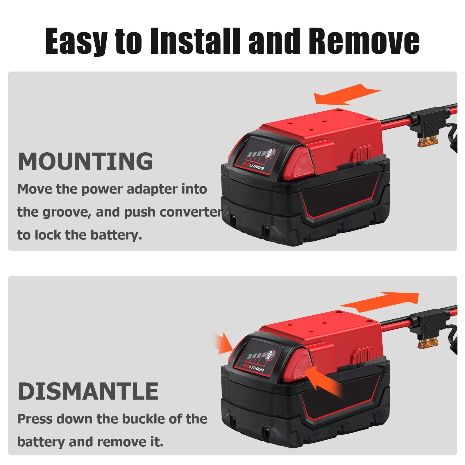 Power Wheels Battery Adapter for Milwaukee Batteries Compatible with Peg Perego Ride-On Toys - Image 5
