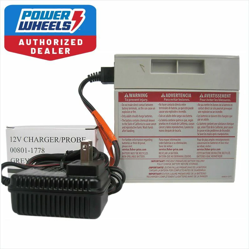 Power Wheels Barbie Jammin Jeep 12V Gray Battery and Charger Combo - Image 3