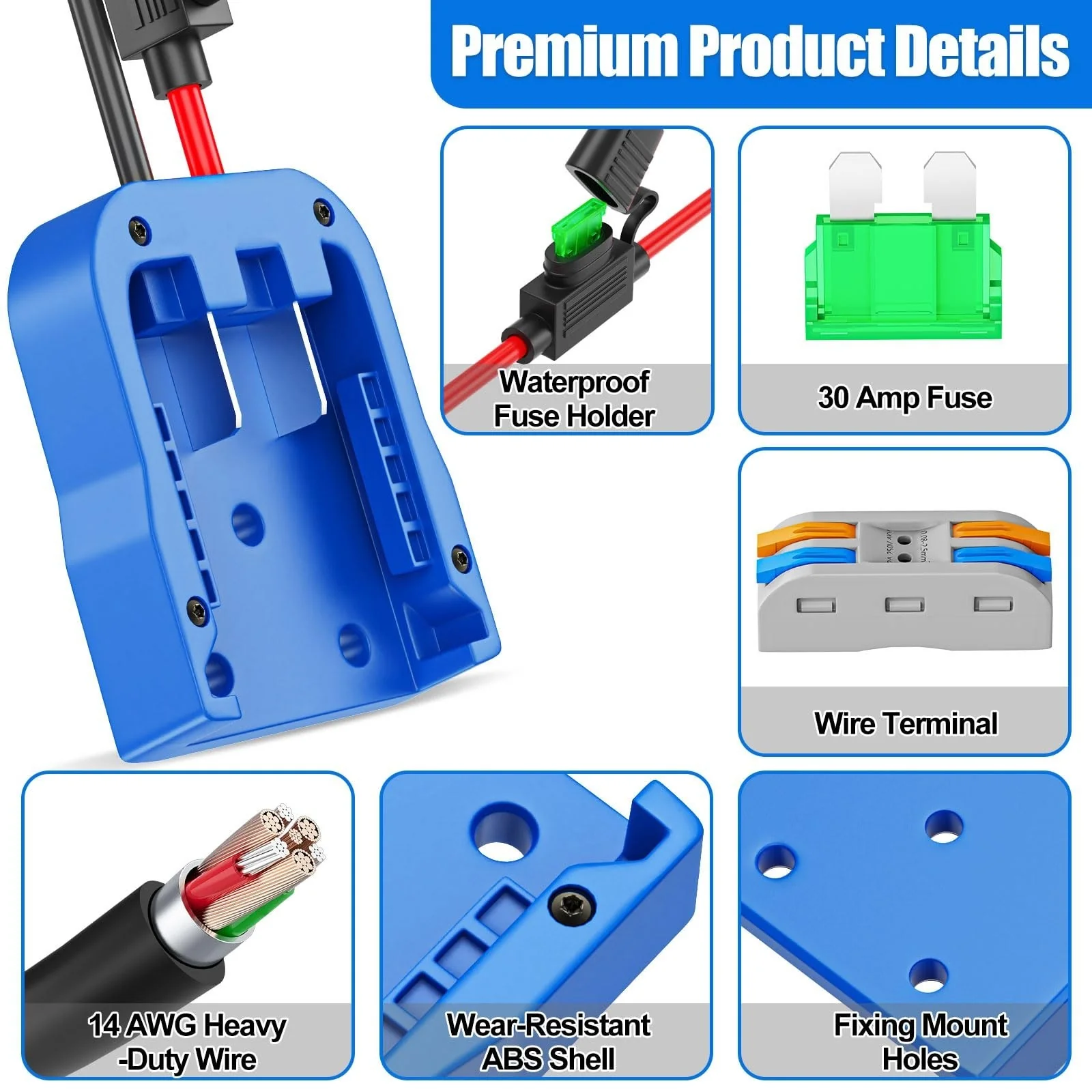Kobalt 24V Max Battery Adapter for Power Wheels with 14 Gauge Wire Connection - Image 3