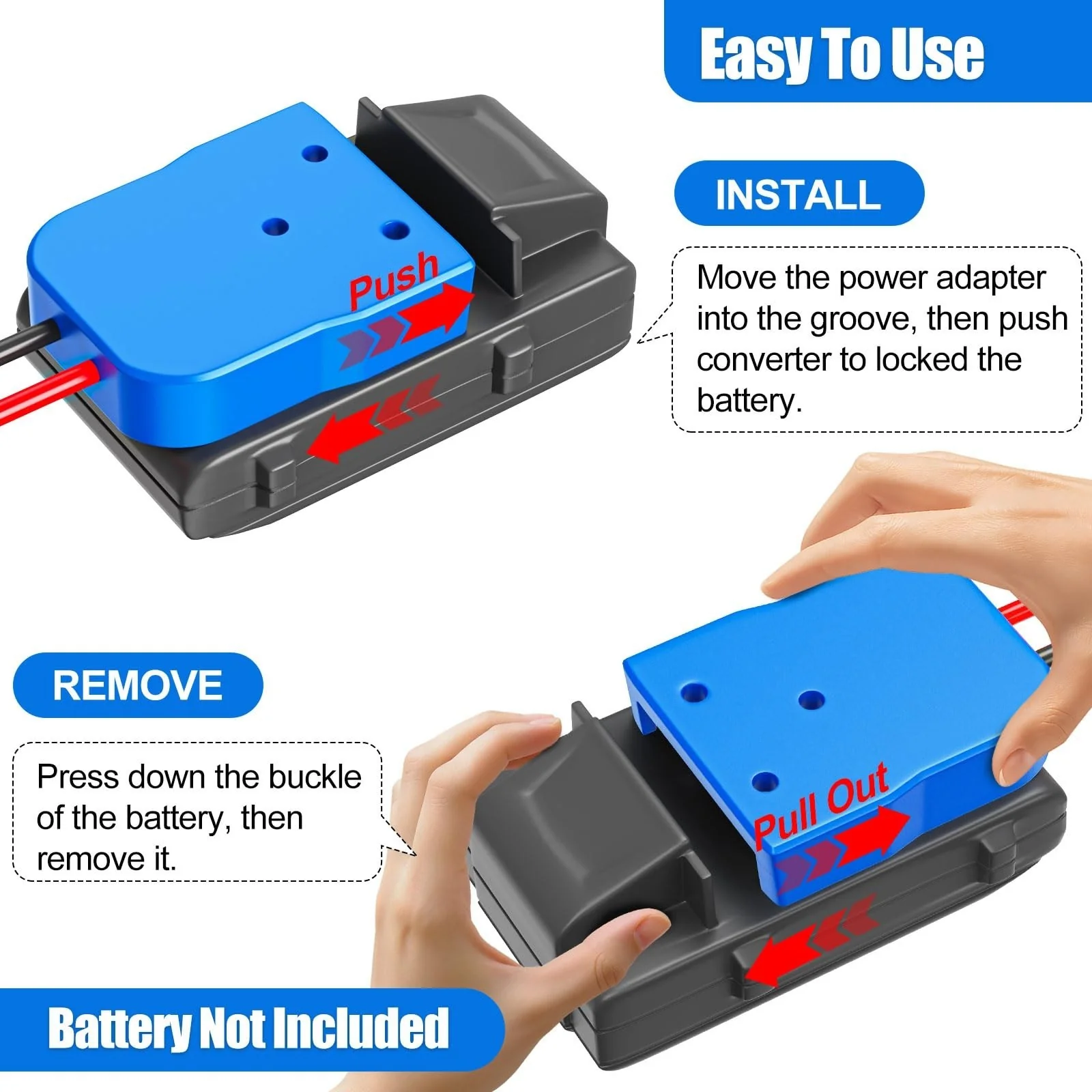 Kobalt 24V Max Battery Adapter for Power Wheels with 14 Gauge Wire Connection - Image 4