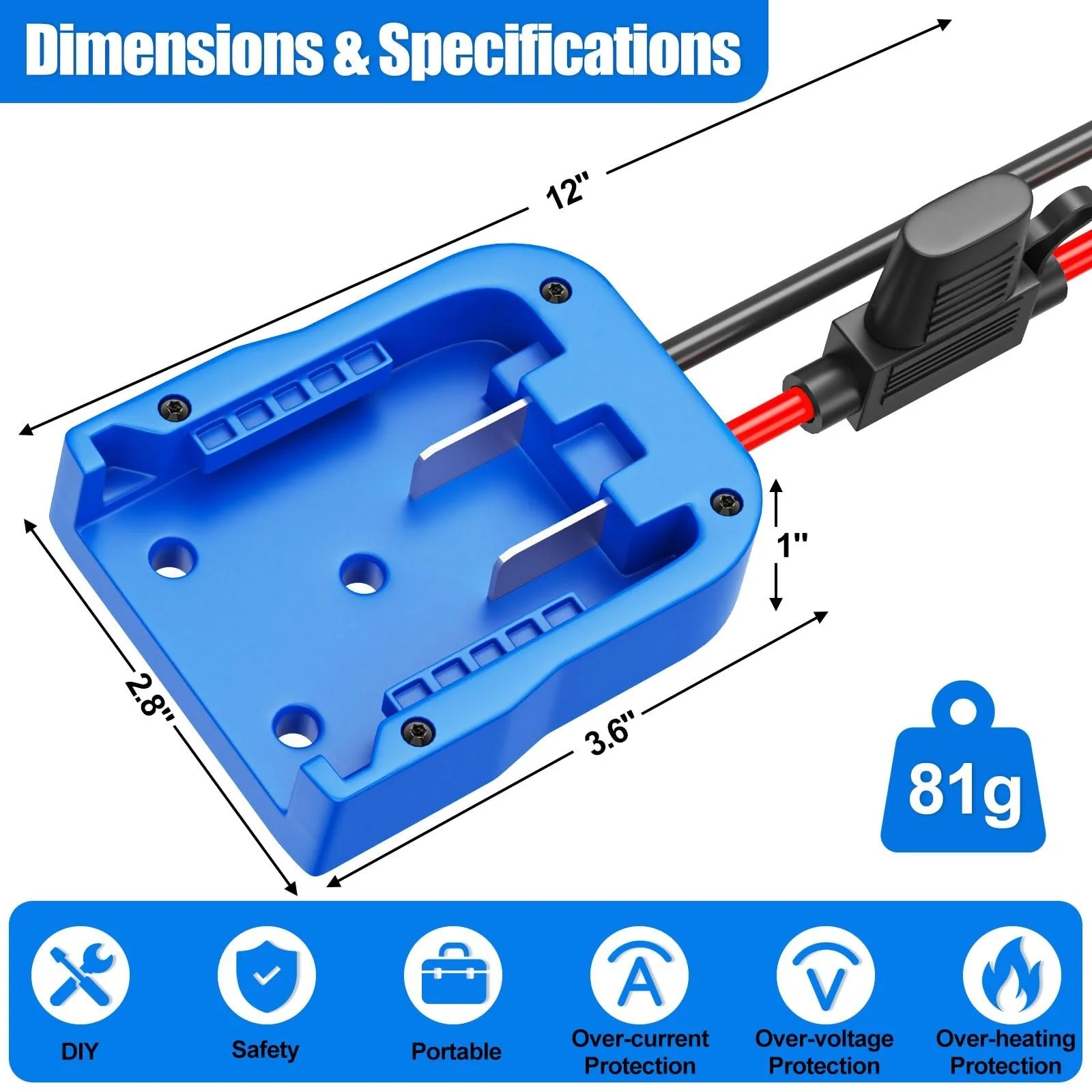 Kobalt 24V Max Battery Adapter for Power Wheels with 14 Gauge Wire Connection - Image 6