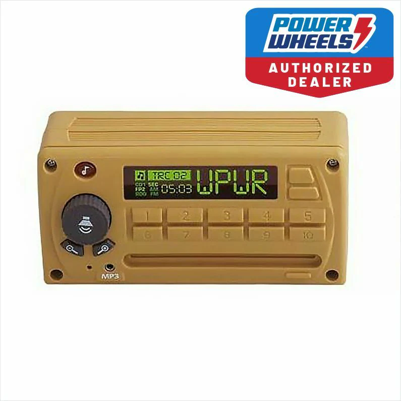 Power Wheels CBG65-9909 Beige Ride-On Jeep with Built-In Radio Sound Box