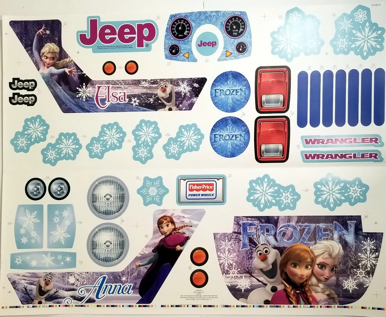 Power Wheels Frozen Elisa Sticker Set Kids Toy