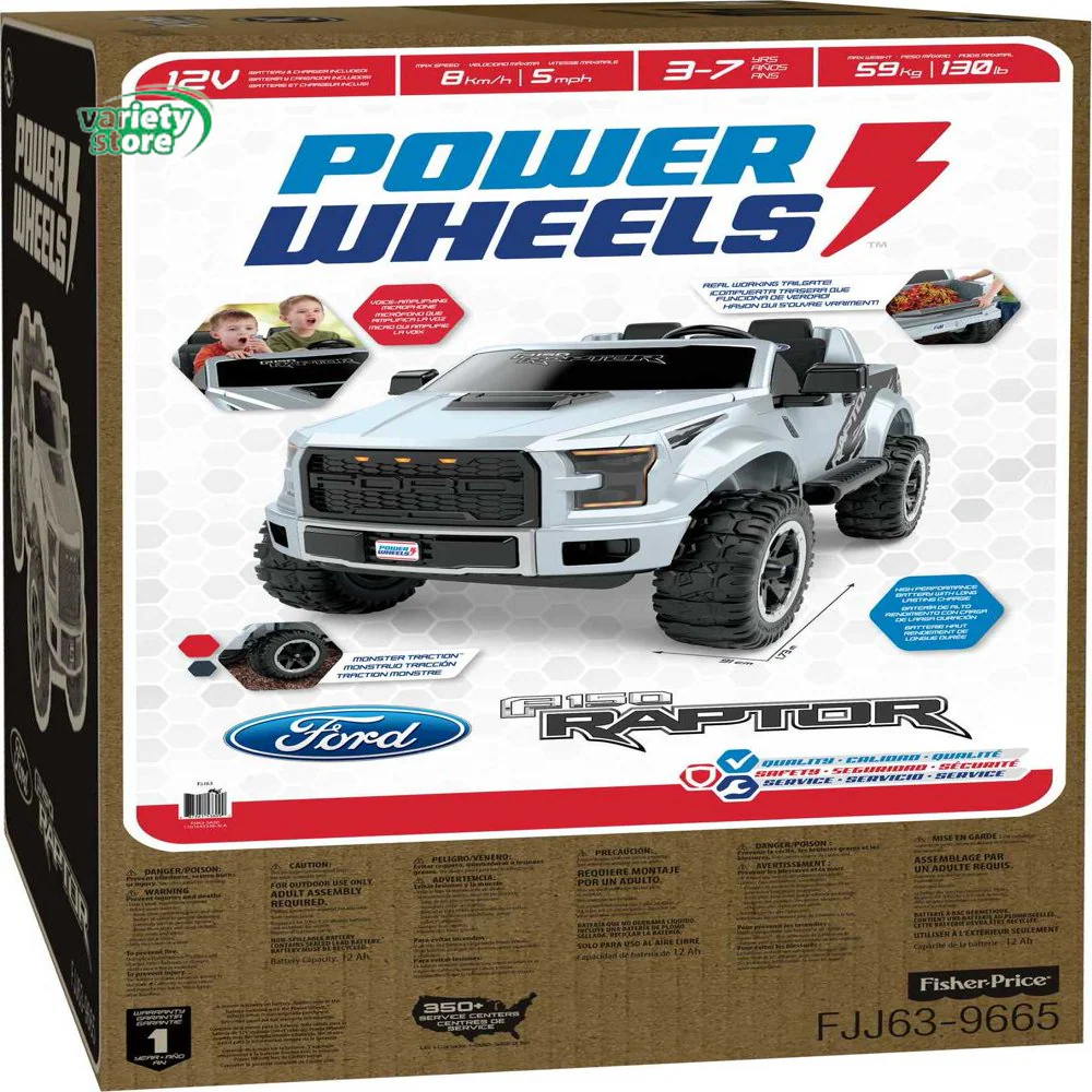 Power Wheels Ford F150 Raptor Electric-Powered Ride-On Truck with Sound Effects - Image 7