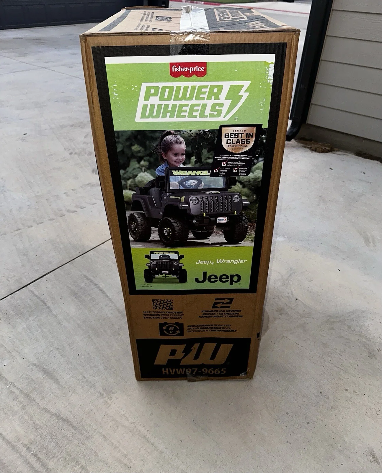 Power Wheels Jeep Wrangler Toddler Ride-On Toy with Driving Sounds and Multi-Textured Features - Image 2