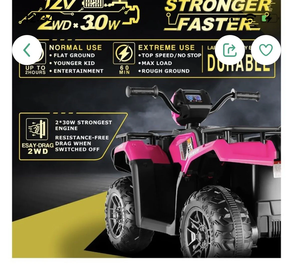 Power Wheels Electric Quad Bike with Durable Design - Image 5
