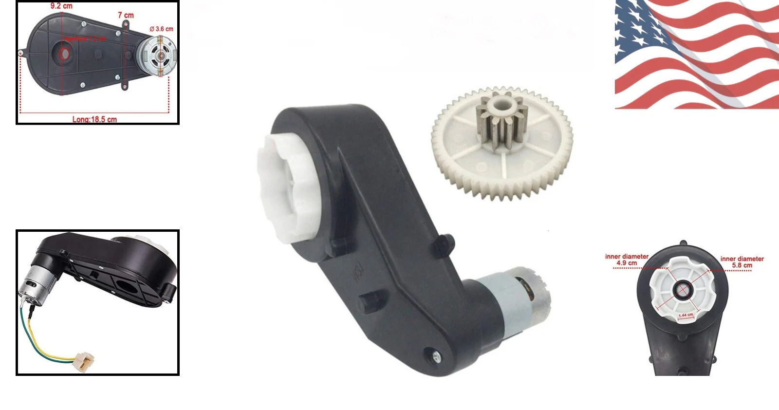 24V 30000RPM High-Power Motor with Gearbox for Kids Electric Cars - Image 2