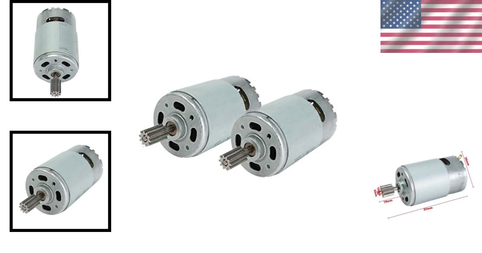 High-Torque 35000 RPM 24V Electric Motor Set for Children's Ride-On Vehicles - Image 2