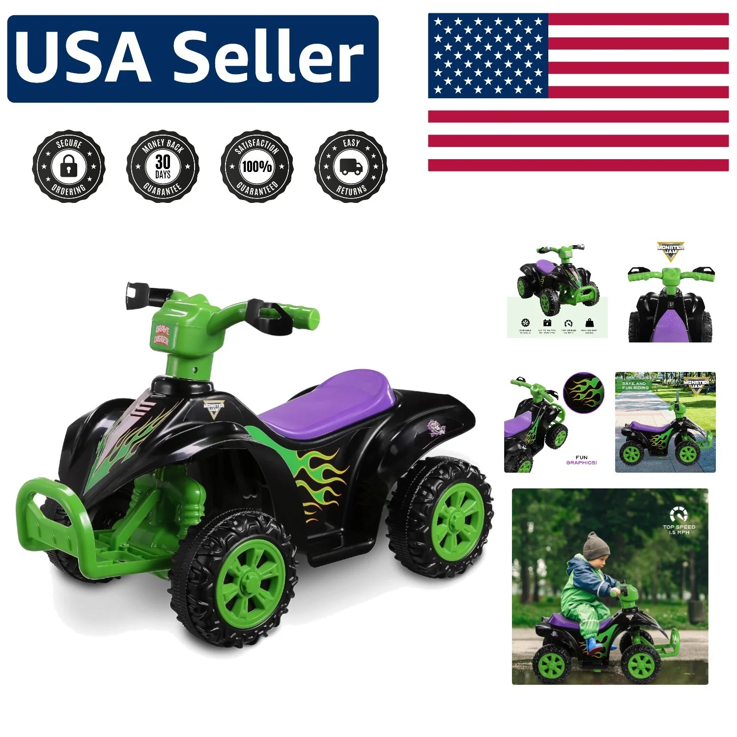 Powerful 6V Kids ATV Quad with Forward and Reverse Riding, Safe and Durable Design - Image 9